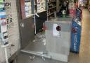 A picture taken  from outside the Spar store by Matt Burns and posted on Facebook showing vapes strewn across the floor of the store