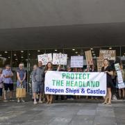 Campaigners outside County Hall on Thursday. Picture Jory Mundy