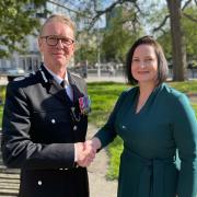 Commissioner Alison Hernandez pictured with Chief Constable Will Kerr at the time his appointment was confirmed