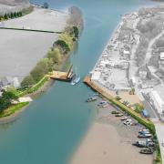 Aerial image showing proposals at Lighterage Quay and Lighterage Hill (Pic: PBWC Architects)