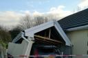 The collapsed garage in Wadebridge
