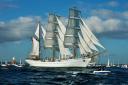 Mexican sail training vessel Cuauhtémoc due here in August. Image: David Barnicoat Collection