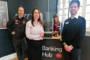 Daniel Cummins from the Post Office with some of the Community Banking Hub team, Caroline Willis, Jackie Walker and Mike Grimmer