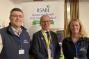 Carol McLaren, CEO of RSABI, and Chris McVey, welfare manager, pictured at the suicide awareness event with MSP Jim Fairlie