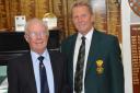 Bobby Richardson, left, with Falmouth Golf Club captain Lucien Trathen