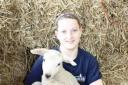 Student Tina Smith from Redruth with Shaun the lamb