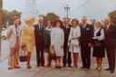 Pictured outside Buckingham Palace in 1974, from left to right, are John and Carol Mitchell, Terry and Vera Scanlon, Wall and Ida Brown, Barry and Joyce Timmins and Ron and Pat Tindle.