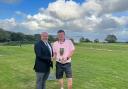 Falmouth Golf Club Captain Pete Lewis (left) presenting Ian Moore with the Bearne Cup. Picture: Keith Rashleigh