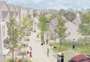 Artist's impression of one of the streets which would be created as part of the 320-home development planned at Trannack Farm, Heamoor, near Penzance