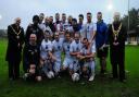 The winning Helston Athletic side with the cup. Picture: PHIL RUBERRY