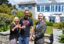 Win A Wedding winners Tammy Duckham and Scott Hackett with St Michaels Hotel manager Karl Taylor