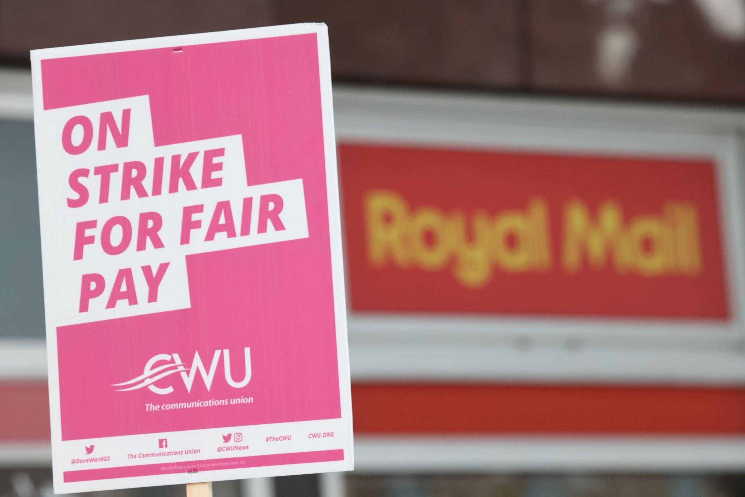 More than 115,000 postal workers were on strike nationally, the CWU said Picture: James Manning/PA