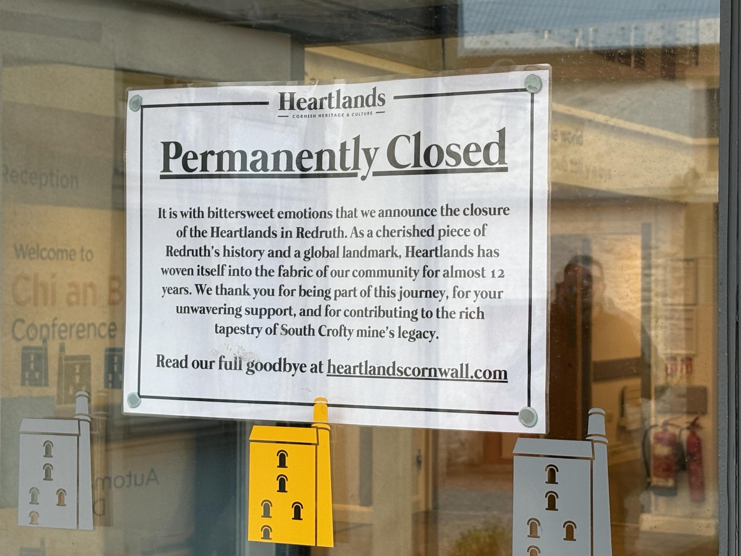 A sign marking the permanent closure of Heartlands makes for sad reading (Pic: Lee Trewhela / LDRS)