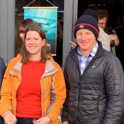 Jo Swinson with Finisterre founder Tom Kay