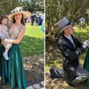 Bobby Huse proposes to Amy Wakeham in the gardens of Lismore on Flora Day, watched by their daughter Chloe