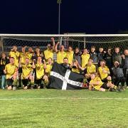 Porthleven celebrate winning the St Piran League Cup