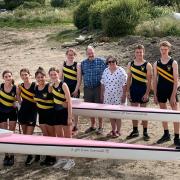Greenbank Junior Squad from Helston, Penryn, Redruth and Mounts Bay schools/academies pictured with Bob and Jackie Gibbon at Stithians Lake