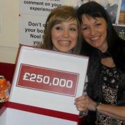 Tegen Roberts from Cornwall (left) after winning £250k on Deal or No Deal