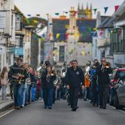 Helston Town Band on May Day 2023