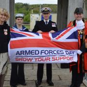 The Armed Forces Day flag came to Helston on Wednesday