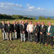 Chris Old competition and handicap secretary, Chris Beer, Dickie Dickinson, Phil Jones vice captain, Ray A Clark, Ian Churcher club president, Nick Chinn, Archie Fox winner, Pete Lewis club captain, Pete Brierley, Gary Wall, Steve Burrows and Ross Taylor