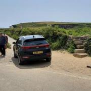 Mr Roscoe parked his car at the entrance to the beach where he says it was keyed