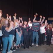 Members of Porthleven Town Band celebrate their win