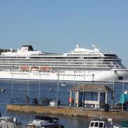 Viking Venus, one of a number of cruise ships dropping anchor here in October