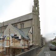 Penzance Catholic Church having building work in the summer