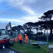 Work to install new fencing at RNAS Culdrose has begun