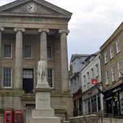 The attack took place on the steps of the Humphry Davy statue in Penzance
