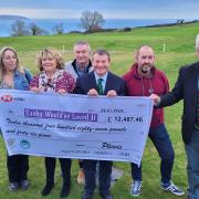 Pete Lewis (Golf Club captain), Sasha’s mum Michelle from Sasha Would’ve Loved It, Elise Hanson (ladies’ captain), Dougie Rundle from the charity, Nick Brown (seniors’ captain), Chris Watson from the charity and Ian ‘Henry’ Churcher (club