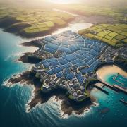 A mock-up AI image showing the solar industrialisation of Cornwall 'if solar farms keep being approved' according to the Carland Action Group