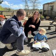 Education Secretary Gillian Keegan and the Conservative parliamentary candidate for Camborne and Redruth, Connor Donnithorne, at Naturally Learning pre-school in Blackwater  (Pic: Lee Trewhela / LDRS)