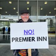 St Ives resident Tom Harrison shares his feelings at the planning meeting to decide the fate of an unpopular plan to build a Premier Inn in the town