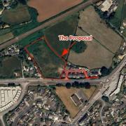 Where the houses in Treleigh, Redruth, will be built (Pic: Google Earth / Cornwall Council)