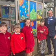 Primary school pupils unveil new art project at Camborne Station