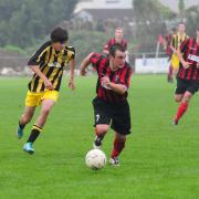 Kevin Lawrence scored twice for Penryn Athletic