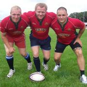 Peter Joyce (left) alongside former Redruth team-mates Glenn Cooper and Darren Jacques. He and Jacques are included in Cornwall's rugby league side for their County of Origin clash with Devon on Sunday