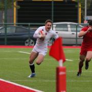 Alex O'Meara in action for England Students