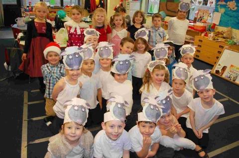  The sheep prepare for their nativity performance at St Francis School
