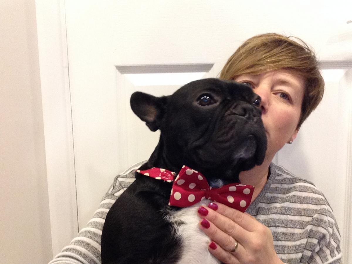 Desmond the Frenchie with his mum carmen