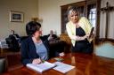 Arlene Foster with Michelle O’Neill (Liam McBurney/PA)