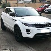 A white Range Rover was damaged. File pic