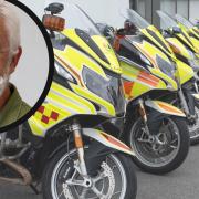 A fleet of blood bikes escorted the hearse carrying Ian's coffin to Camborne