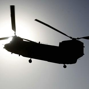 Chinooks helicopters low flying over Falmouth on special training exercise