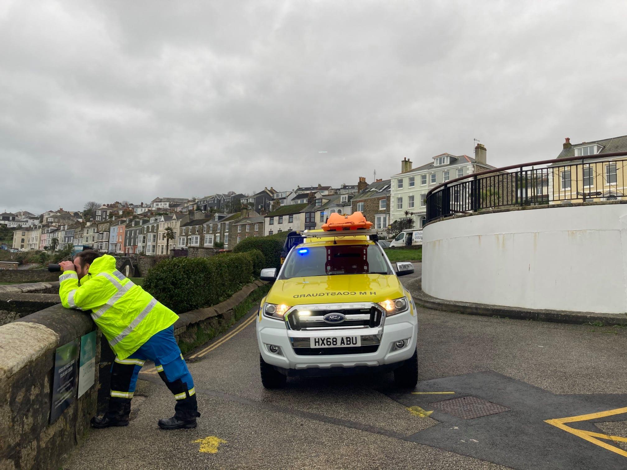 Coastguard volunteers keeping an eye on conditions and peoples safey Picture: Falmouth Coastguards