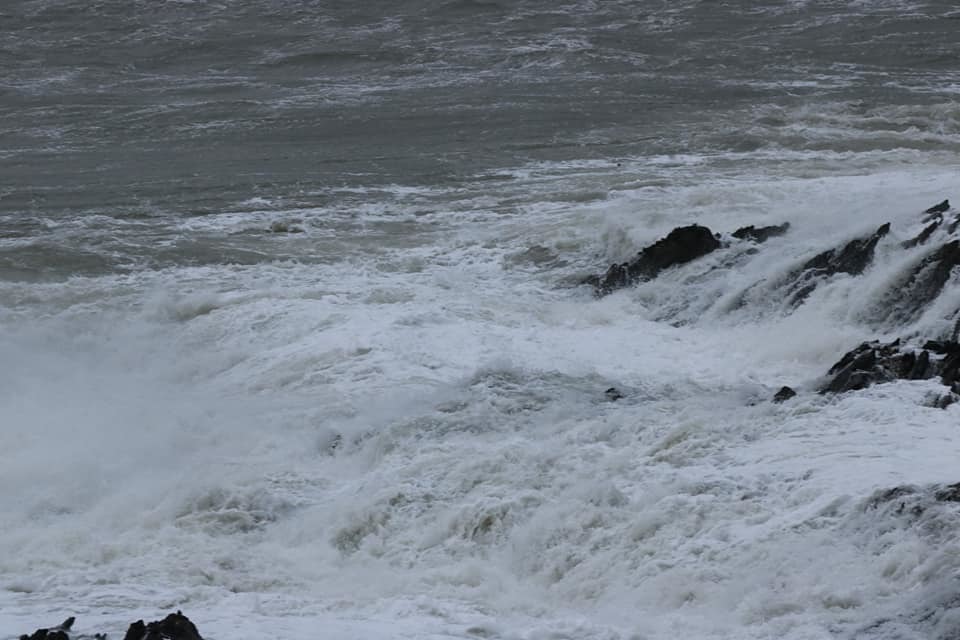 Rough seas in Falmouth Bay Picture John Chapman