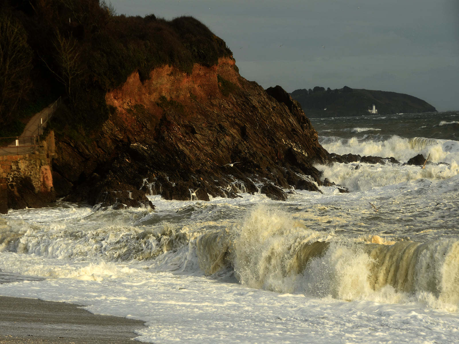 Choppy seas at Swanpool Picture: Kevin Moore
