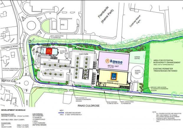 The site plan for the proposed development